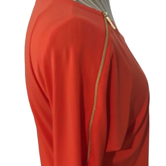 Michael Kors size medium long sleeved blouse beautiful gold zipper accents - Picture 1 of 8